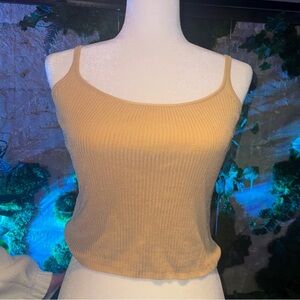 Ann Taylor XS Ribbed Tank Gold